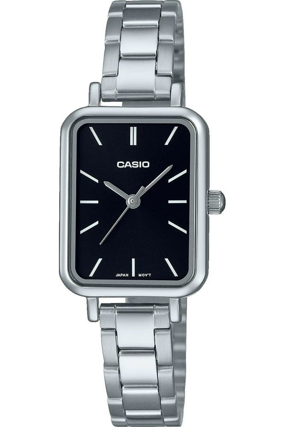 Analog Stainless Steel Black Dial Quartz LTP-V009D-1E Women's Watch