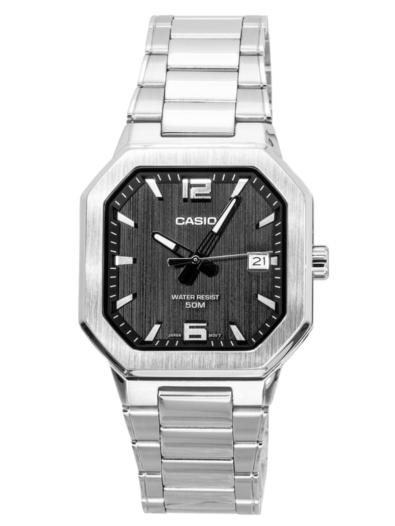 Analog Stainless Steel Black Dial Quartz MTP-B195D-1AV Men's Watch