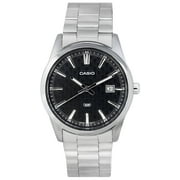 Casio Mens 22 mm Analog Stainless Steel Black Wristwatch, MTP-VD03D-1A