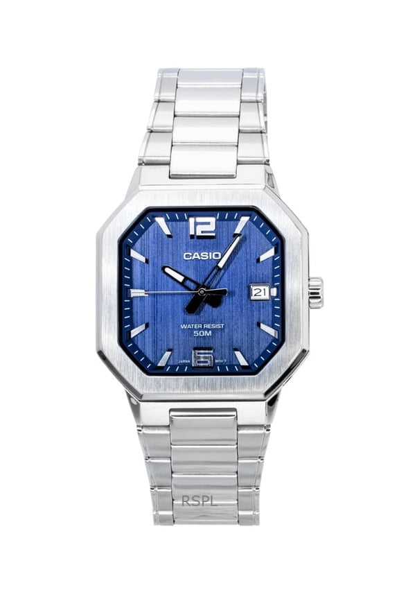 Analog Stainless Steel Blue Dial Quartz MTP-B195D-2AV Men's Watch