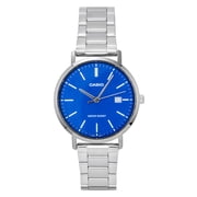 Casio Men s Blue Dial Stainless Steel Bracelet Analog Watch - MTP-VT05D-2EDF