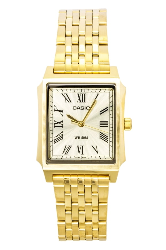 Analog Stainless Steel Gold Dial Quartz MTP-B190G-9BV Men's Watch