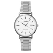 Casio Men s White Dial Stainless Steel Bracelet Analog Watch - MTP-VT05D-7EDF