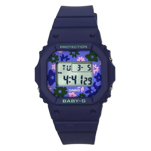 Casio Baby-G Retro Flower Field Digital Blue Resin Strap Quartz BGD-565RP-2 100M Women's Watch