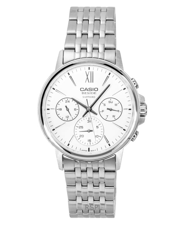 Casio Beside Analog Stainless Steel Silver Dial Quartz BMS-300D-7AV Men's Watch