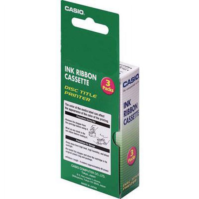 Casio Black 0.7 in x print ribbon for Disc Title Printer CW100