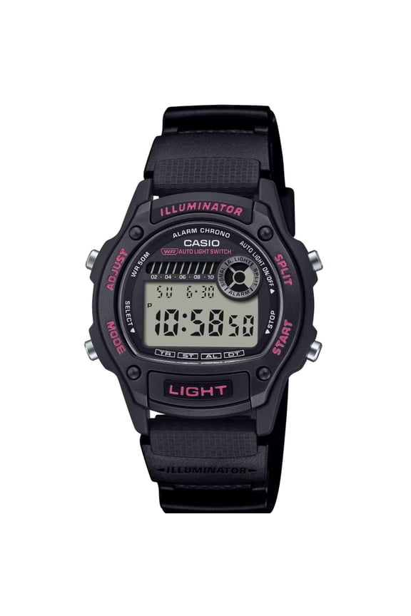 Black Classic Sport Watch with Resin Strap W220H-1A2V