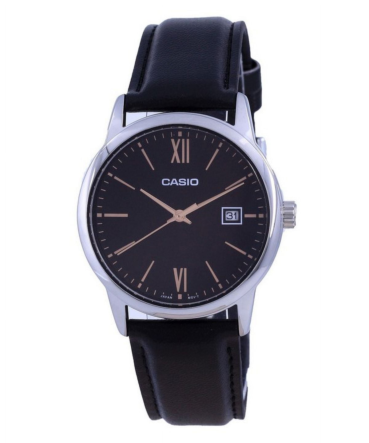 Casio Enticer MTP-VD01BL-1BVUDF Orologio Uomo - Quadrante Nero Analogico, Cinturino In Acciaio Inossidabile, Cassa In Acciaio, Data, Look Classico E Sportivo
