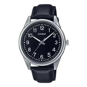 Casio Men s Black Leather Watch with Black Dial - MTP-V005L-1B4UDF