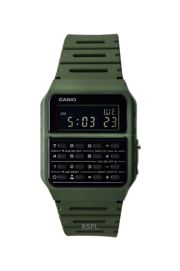 CA-53WF-3B Calculator Green Digital Mens Watch Original New Classic CA-53, 43.234.48.2mm (CA-53WF-3BDF)