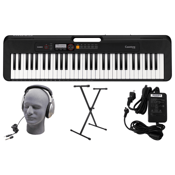 Casio CT-S200BK PPK 61-Key Premium Keyboard Pack with Stand, Headphones & Power Supply, Black