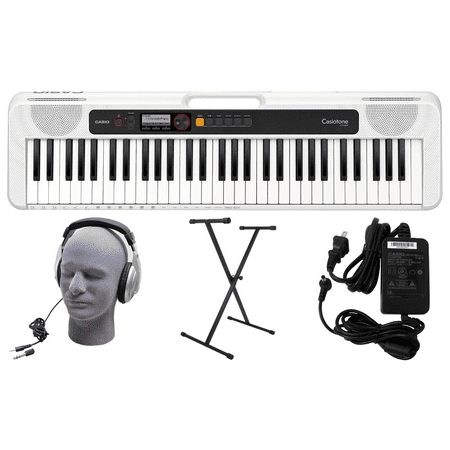 Casio CT-S200WE PPK 61-Key Premium Keyboard Pack with Stand, Headphones & Power Supply, White