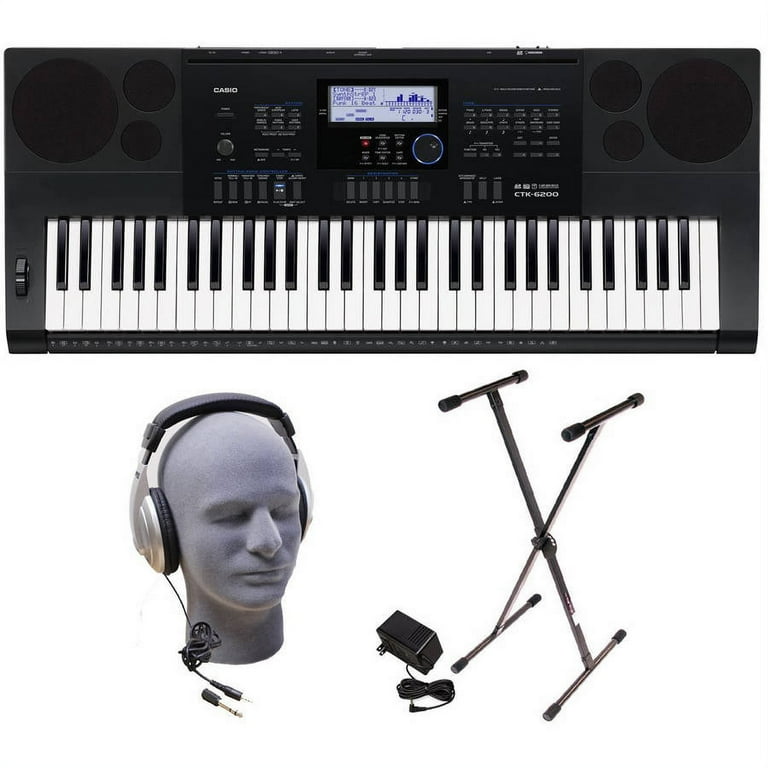 Casio CTK 6200 61 Key Premium Keyboard Pack with Samson HP30