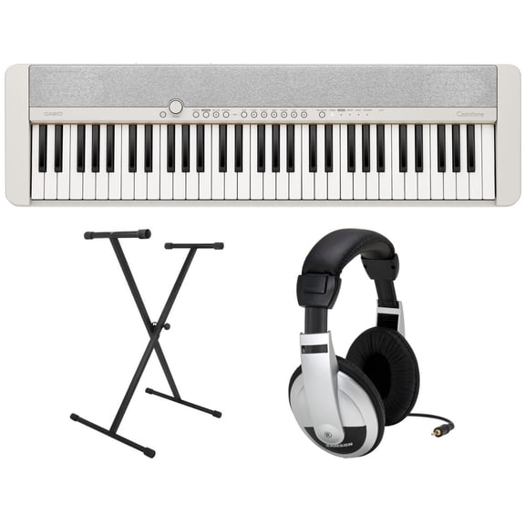 Casio CTS1WE Premium Pack with Keyboard Stand, AC Adapter, and Headphones