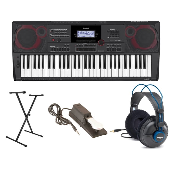 Casio CTX5000 Premium Pack with Keyboard Stand, AC Adapter, and Headphones