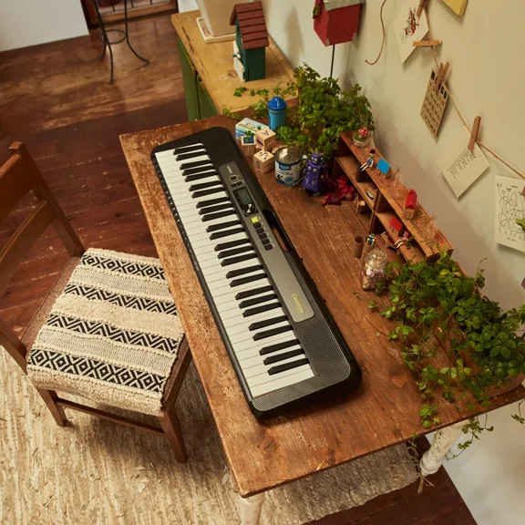 Casio Casiotone 61-Key Lighted Keyboard With Sustain Pedal, Protective Case Bundle