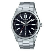 Casio Mens 22 mm Stainless Steel Casual Wristwatches, Black, MTP-VD02D-1E
