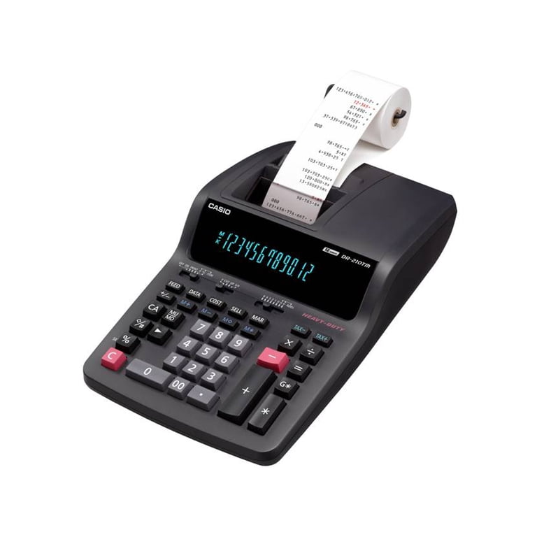 Casio DR-210TM 12-Digit Printing Calculator, Black - Walmart.com