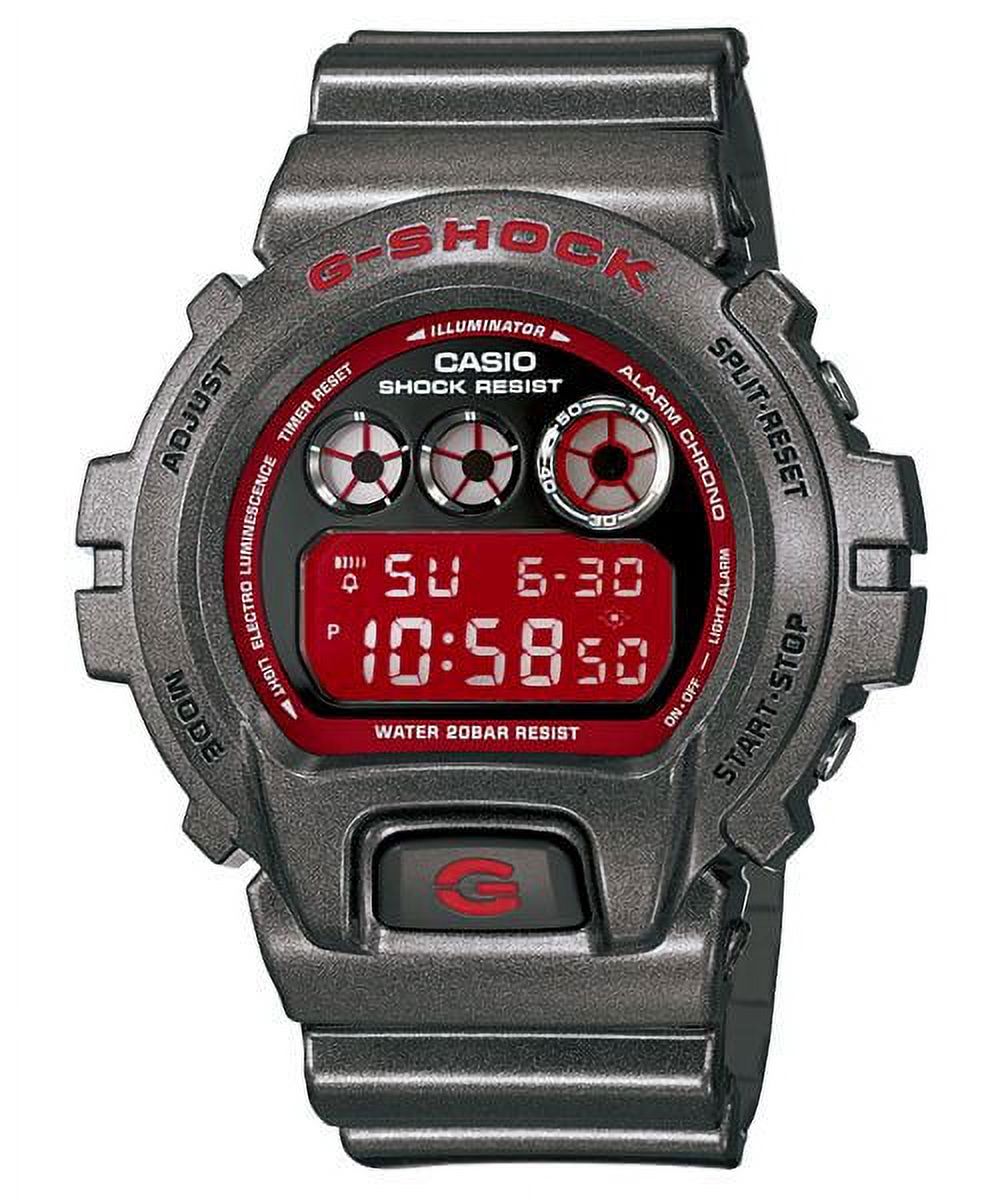 Casio DW6900SB-8 Men's G Shock Digital Mirror Face Gray Resin Strap