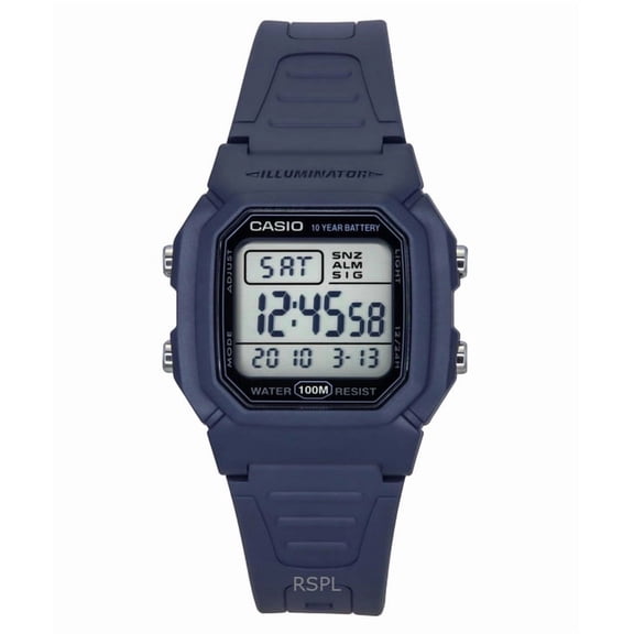 Casio W-800H-2A Men's Digital Resin Strap Light Blue Quartz Wristwatch, W-800H-2AV