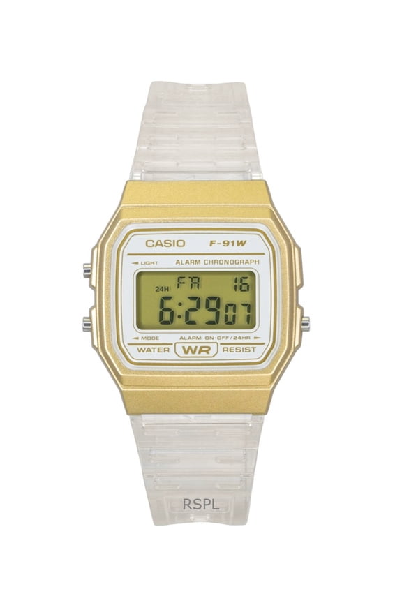 Digital Transparent Resin Strap Quartz F-91WS-7A2 Unisex Watch
