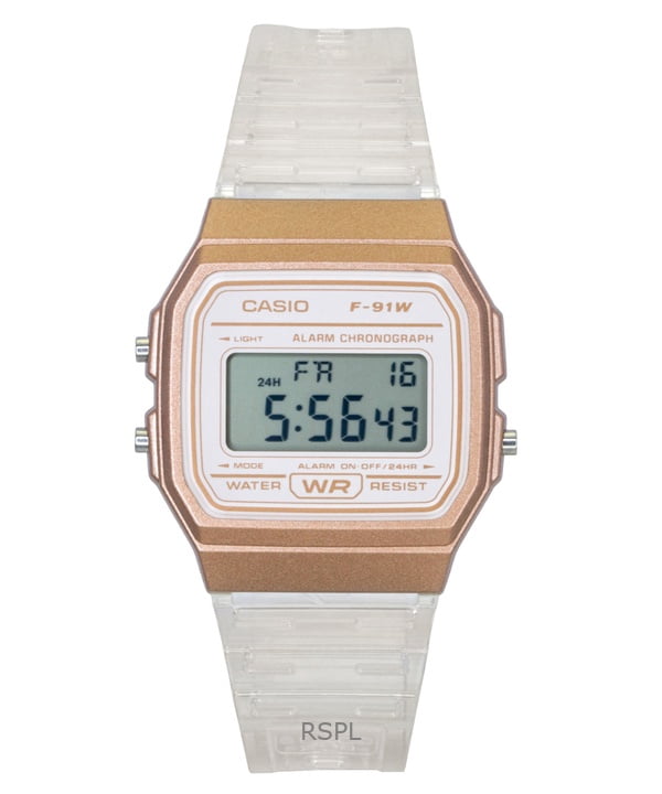 Casio Digital Transparent Resin Strap Quartz F-91WS-7A3 Unisex Watch