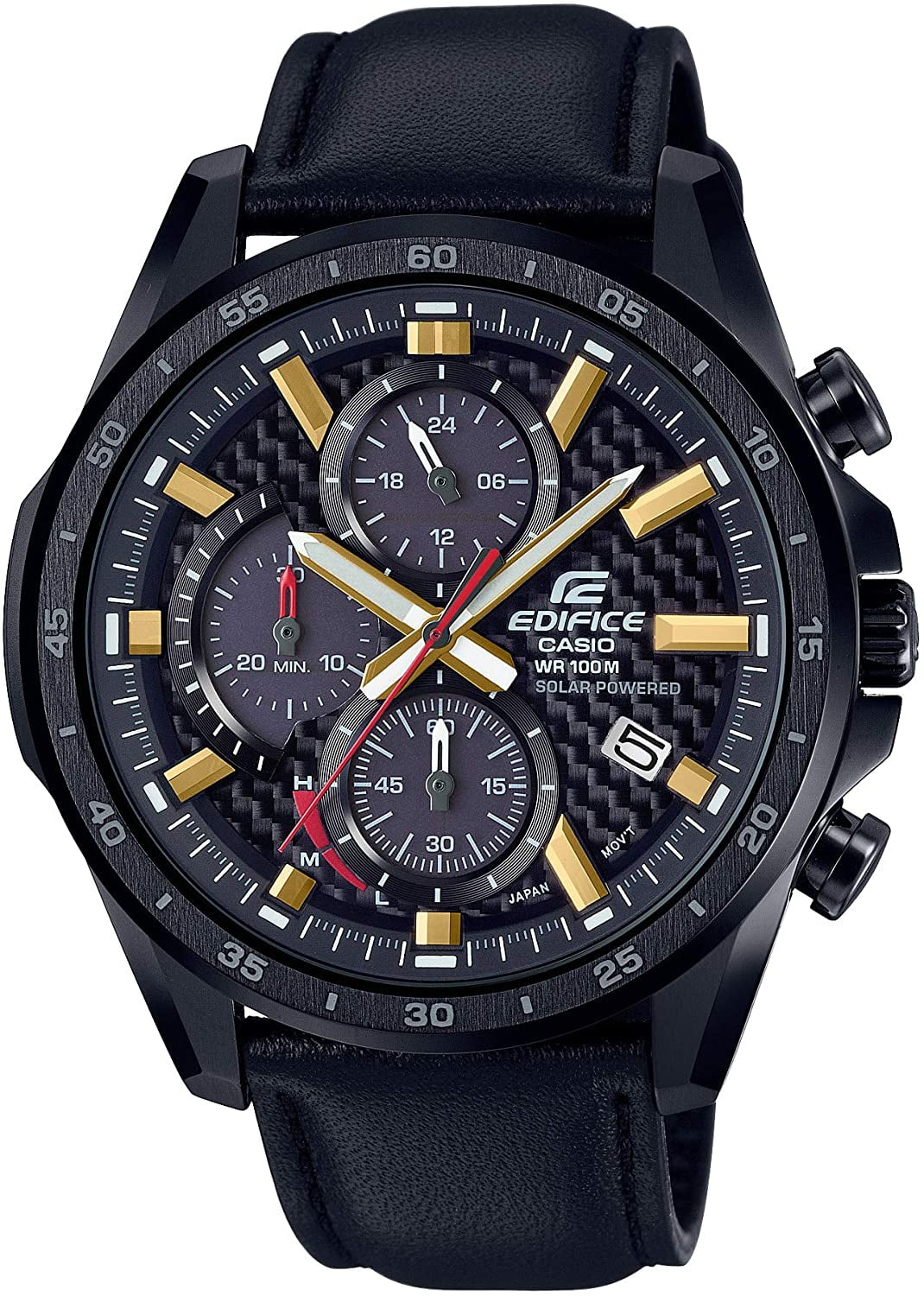 Casio edifice chronograph black rubber strap Clearance