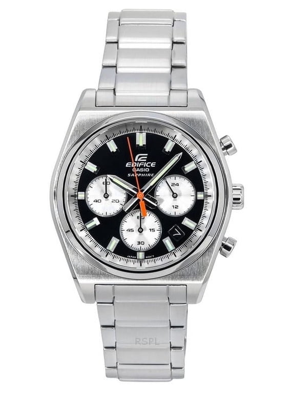 Edifice Analog Chronograph Stainless Steel Black Dial Quartz EFB-730D-1AV 100M Men's Watch