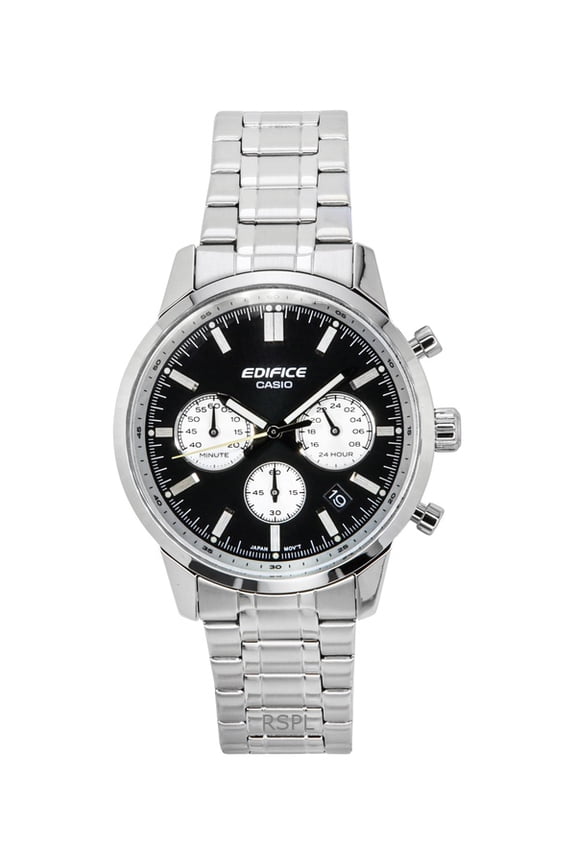 Edifice Analog Chronograph Stainless Steel Black Dial Quartz EFR-575D-1A 100M Men's Watch