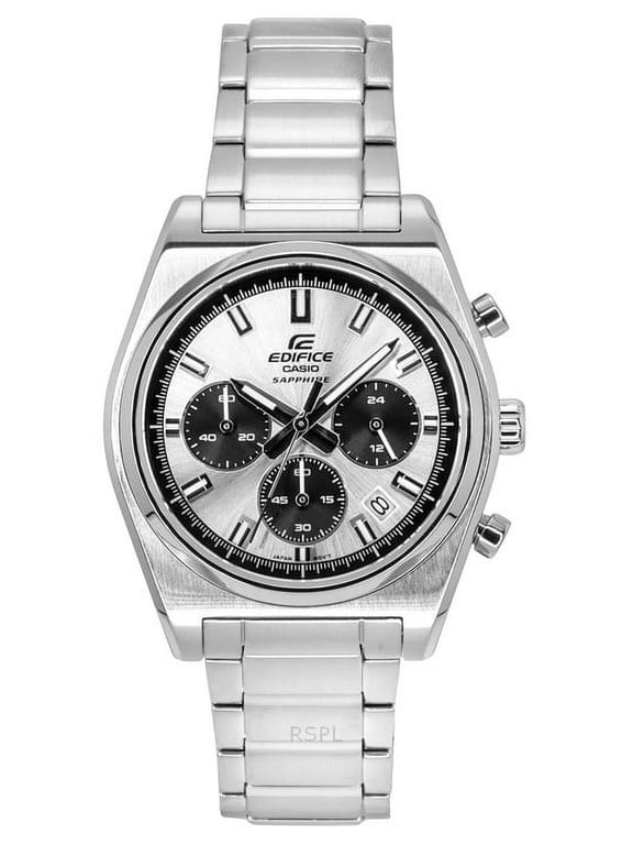 Edifice Analog Chronograph Stainless Steel Silver Dial Quartz EFB-730D-7AV 100M Men's Watch