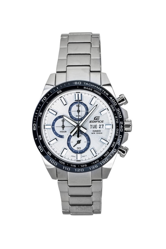 Edifice Analog Chronograph Stainless Steel Silver Dial Quartz EFR-574DE-7AV 100M Men's Watch
