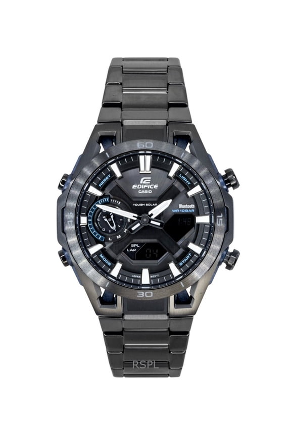 Edifice Analog Digital Stainless Steel Black Dial Solar ECB-2300DC-1A 100M Men's Watch