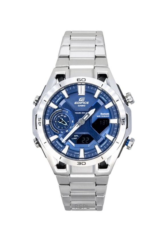 Edifice Analog Digital Stainless Steel Blue Dial Solar ECB-2300D-2A 100M Men's Watch