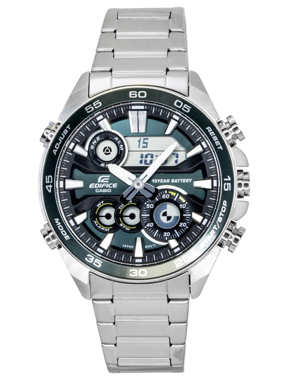 Edifice Analog Digital Stainless Steel Green Dial Quartz ERA-130D-3A 100M Men's Watch