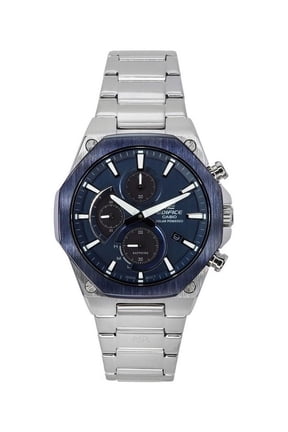 Edifice Analog Slim Line With Sapphire Crystal Chronograph Blue Dial Solar EFS-S570DB-2A 100M Men's Watch
