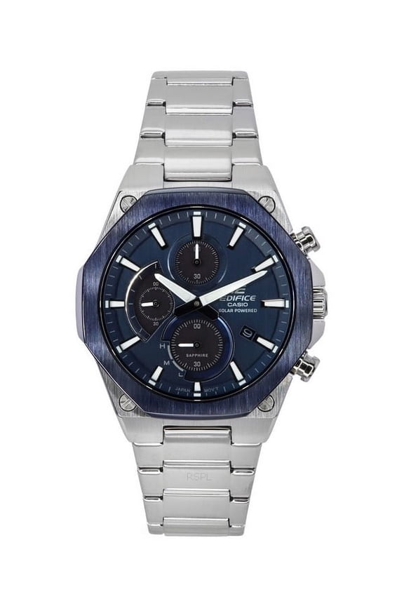 Edifice Analog Slim Line With Sapphire Crystal Chronograph Blue Dial Solar EFS-S570DB-2A 100M Men's Watch