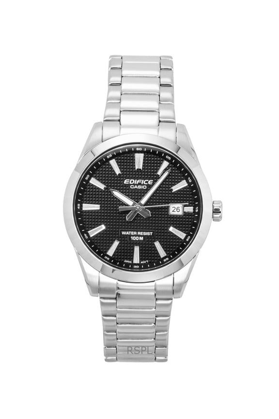 Edifice Analog Stainless Steel Black Dial Quartz EFV-160D-1A 100M Men's Watch