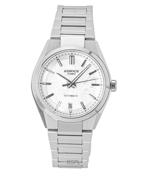 Casio Edifice Analog Stainless Steel Forged Carbon White Dial Automatic EFK-100D-7A 100M Men's Watch