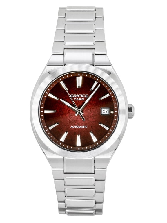 Edifice Analog Stainless Steel Red Dial Automatic EFK-200D-4A 100M Men's Watch