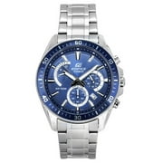 Casio Edifice Analog Standard Chronograph Stainless Steel Blue Dial Quartz EFR-552D-2A 100M Mens Watch