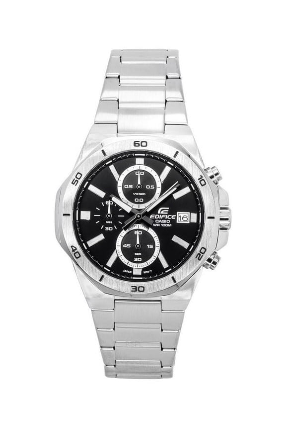 Edifice Classic Standard Chronograph Analog Black Dial Quartz EFV-640D-1A 100M Men's Watch