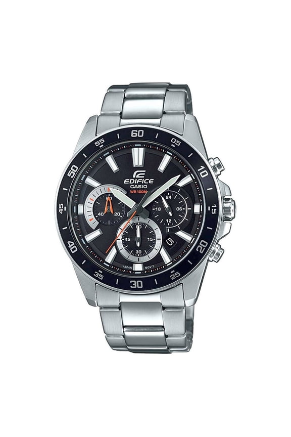 Edifice Men's Chronograph Black Dial Stainless Steel Watch EFV-570D-1A