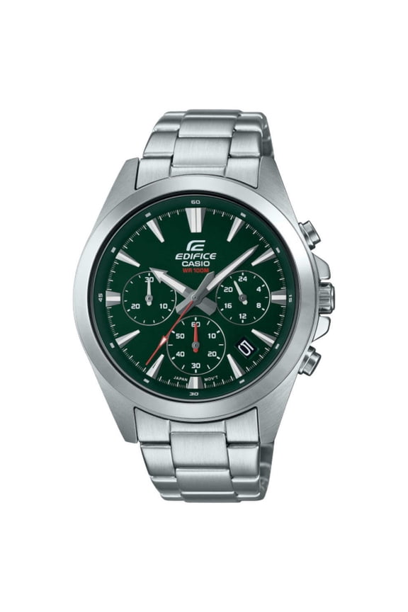 Edifice Men's Green Dial Stainless Steel Watch EFV-630D-3A