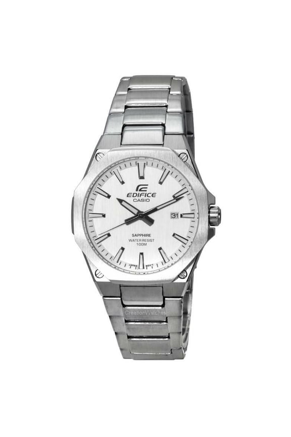 Edifice Men's Slim White Dial Stainless Steel Watch EFR-S108D-7A