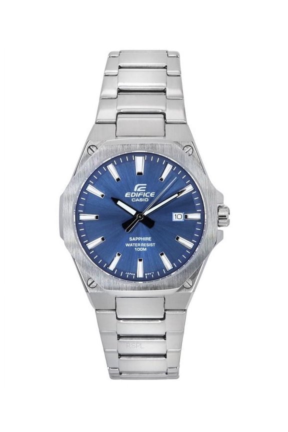 Edifice Stainless Steel Blue Dial Quartz Analog Men's Wristwatch
