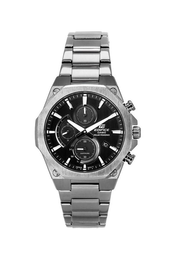 Edifice Slim Line Chronograph With Sapphire Crystal Analog Grey Dial Solar EFS-S570DC-1A 100M Men's Watch