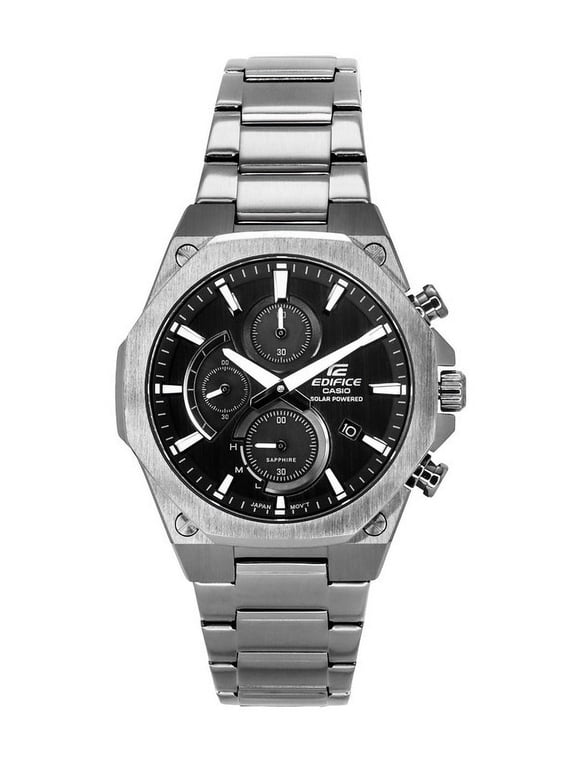 Edifice Slim Line Chronograph With Sapphire Crystal Analog Grey Dial Solar EFS-S570DC-1A 100M Men's Watch