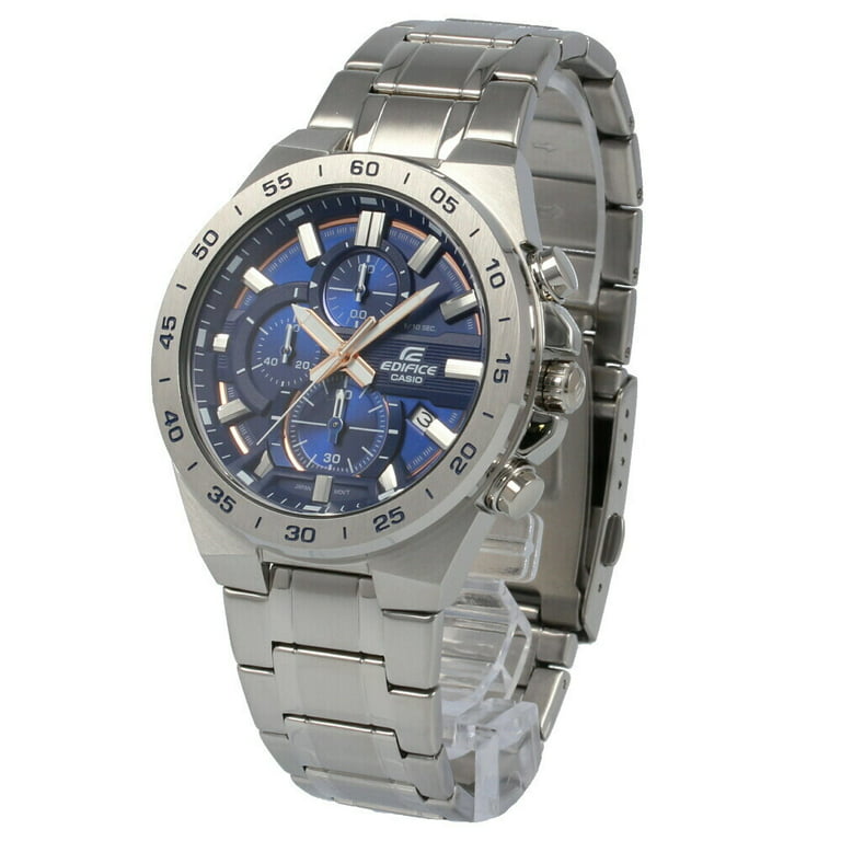 Blue Edifice Mens Chronograph Casio Stainless Dial Steel Watch EFR-564D- 2AVUEF