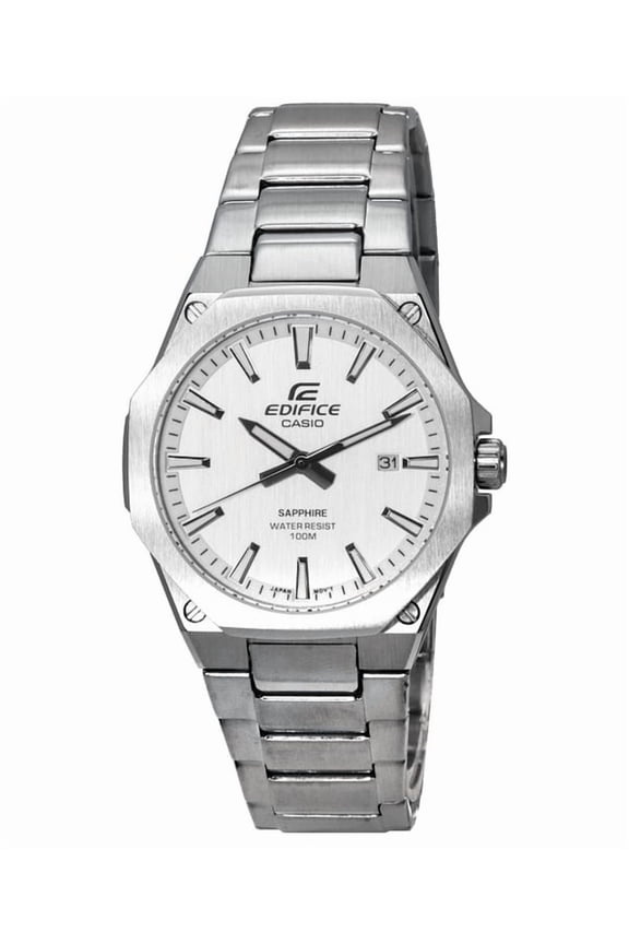 Edifice Stainless Steel White Dial Quartz EFR-S108D-7A EFRS108D-7 100M Men's Watch