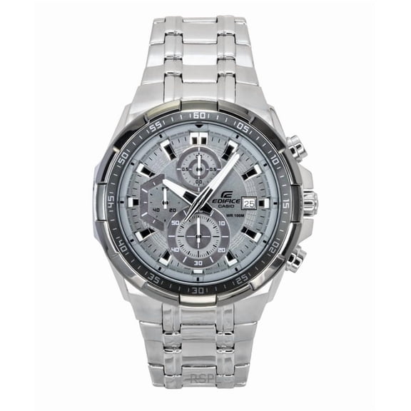 Casio Edifice Standard Chronograph Analog Stainless steel Grey Dial Quartz EFR-539DE-8AV 100M Men's Watch